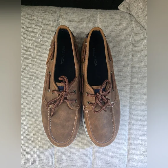 Worn Once Nautica Men's Brown Boat Shoes Size 6 - Picture 10 of 10